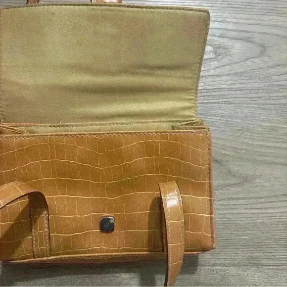 Liz Claiborne Crazy Horse Shoulder Purse Faux Crocodile Alligator Leather - Picture 5 of 8